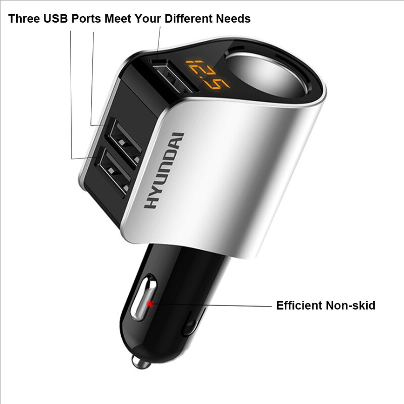 KDsafe 담배 라이터 3 USB 포트 자동차 충전기 QC3.0 자동차 라이터 충전기 어댑터 실시간 전압 감지 자동차 라이터 유니버설