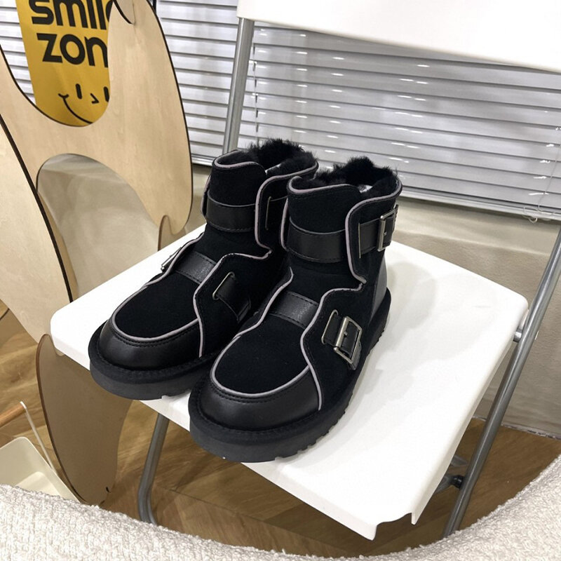 Женские шерстяные ботинки известного бренда, зимние ботинки со встроенным мехом, локомотивные модные зимние ботинки, новинка 2021