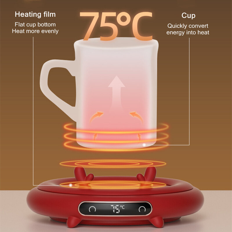 Cartoon Huisdier Koffie Mok Cup Warmer Voor Thuis Kantoor Melk Thee Water Verwarming Pad 3 Constante Temperaturen Optioneel Auto-Off Best Gift