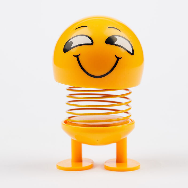 Emojied Moving Head Toy Package Spring Smiley Face Shaking Head Doll Car Family Decoration Pendant Kids Toy New Year Gift Cute