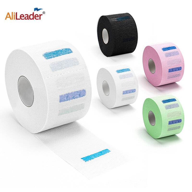 Alileader 1 rolo de papel para corte de cabelo, acessório para corte de pescoço, barbeiro ajustável, salão de cabeleireiro, branco, preto, faixas de pescoço