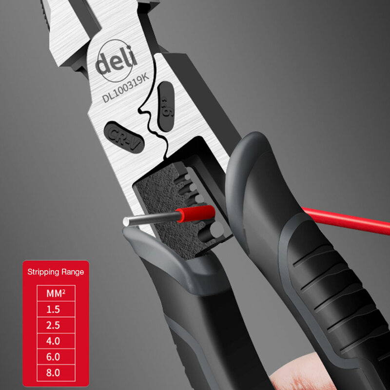 DeLi-cortador de alambre Universal, alicates diagonales de prensado, Alicates de punta de aguja, herramientas de mano multifuncionales para electricista