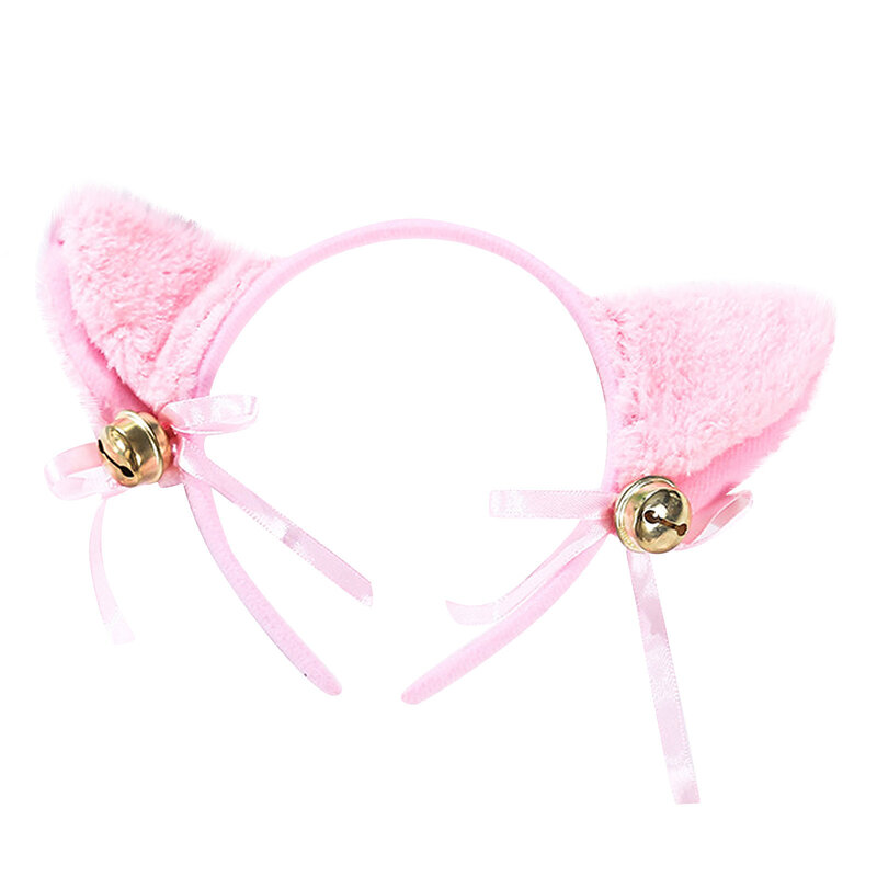 Erwachsene Frauen Mädchen Kinder Stirnband Katze Ohren mit Glocke Haar Stirnband Cosplay Partei Stirnband Geschenk Haar-accessoire