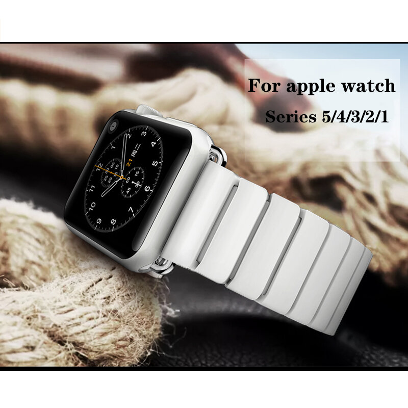 Ремешок керамический для apple watch 6 band 44 мм 40 мм, браслет с пряжкой-бабочкой для iwatch 6/SE/5/4/3/2/1, 42 мм 38 мм
