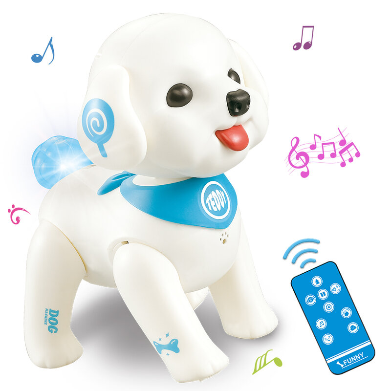 Mainan Remote Control Robot Anjing Kecil Teddy Anak Hadiah Mainan Listrik Berjalan Akan Panggilan Remote Control 3-6 Tahun Anak Laki-laki Perempuan