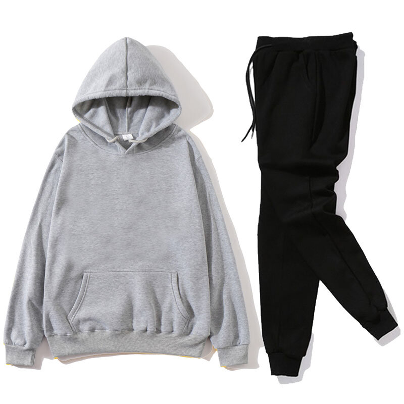 Conjunto deportivo de 2 piezas para mujer, conjunto de pantalones de sudaderaas, jerséis con capucha, chándal informal liso para el hogar, 2020