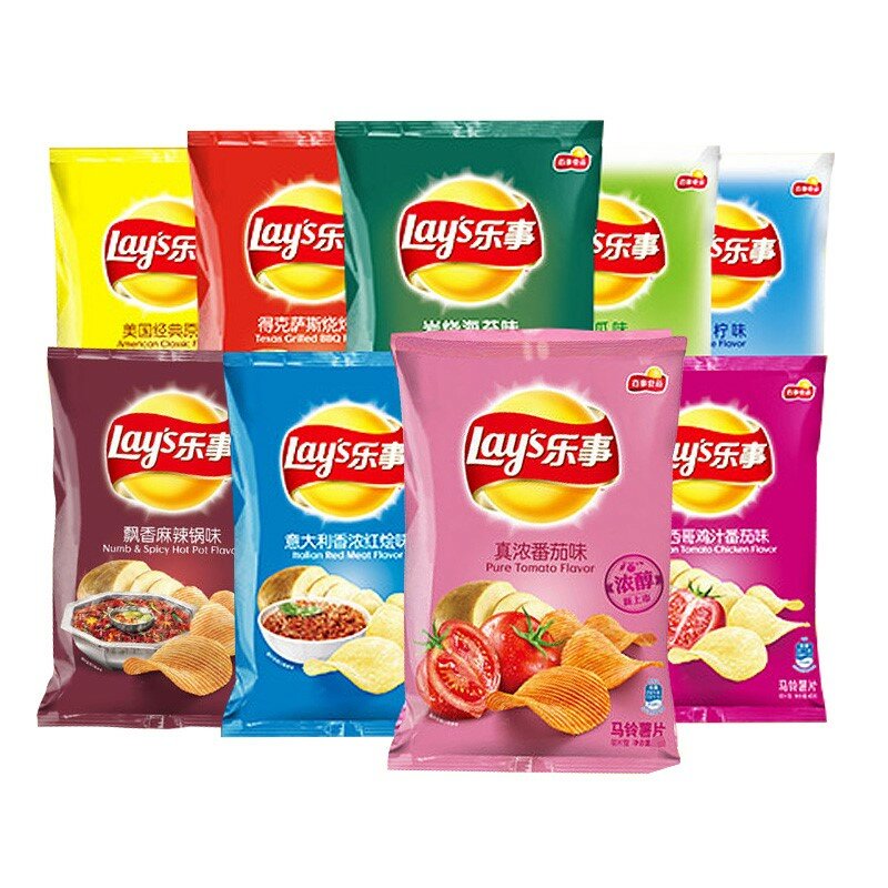 Lay chips s batatas fritas 40g * 10 sacos delicioso presente saco casual combinação mista adultos