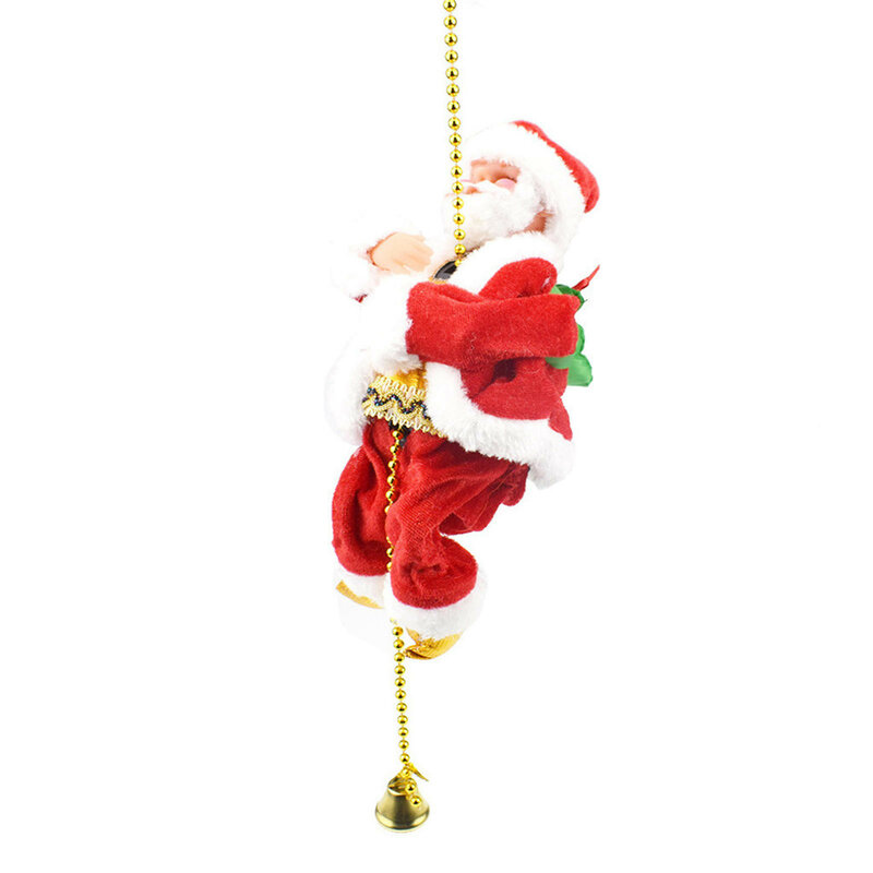 Papai noel boneca brinquedo de escalada elétrica rastejar para cima e para baixo natal festa pingente presente 2022 decorações de natal para casa