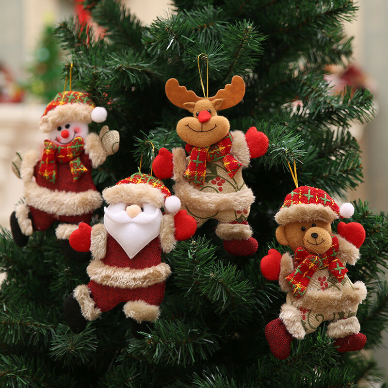 Decoración navideña para el hogar, muñeco de Papá Noel, muñeco de nieve, alce, árbol de Navidad, adornos navideños para el hogar, decoración colgante para el hogar de Año Nuevo 2021