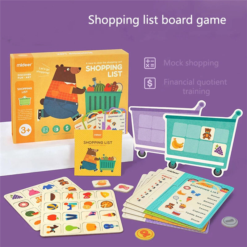 Brinquedos da educação do bebê lista de compras jogos de mesa simulação  supermercado operação de memória