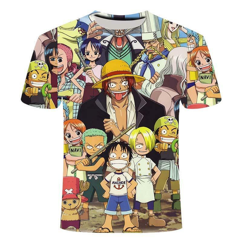 Kaus Anime Jepang Kaus Pria One Piece Kaus Grafis Manga Butik Nyaman Musim Panas untuk Pria Pakaian Atasan Anime