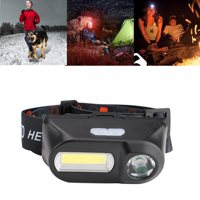 Sensor de led farol pesca faróis cabeça lanterna ao ar livre 18650 lâmpadas bateria q5 íon lítio acampamento ciclismo portátil mini