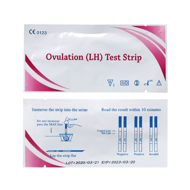 Tira de teste de gravidez por urina, tira com 10/99% pçs para teste de ovulação por urina, kit de tiras para teste de primeiro resultado, com de precisão