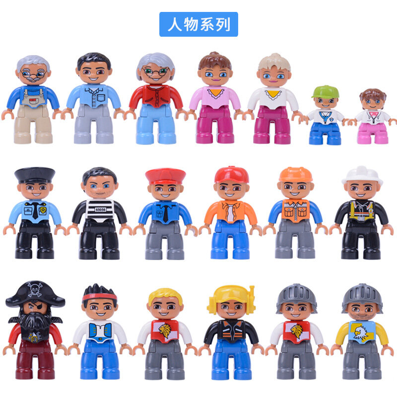 Figuras de bloques de construcción de gran tamaño para niños, juguetes de personajes de Duplo, regalo para bebés
