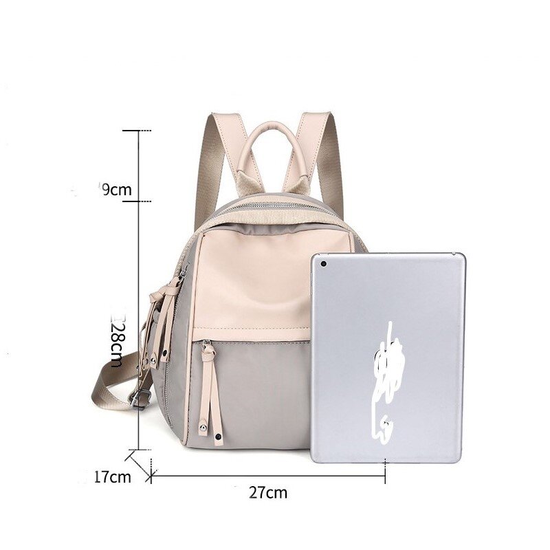 Mochila feminina pequena, mochila feminina de alta qualidade oxford com muitos bolsos