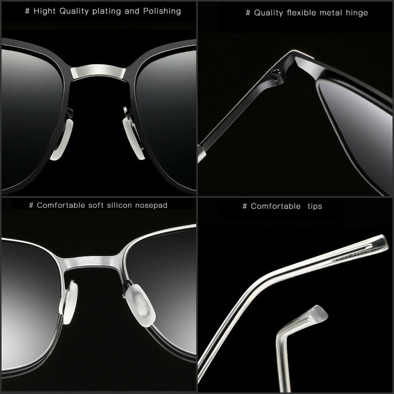 Gafas de sol polarizadas para hombre y mujer, montura cuadrada de aleación, gafas de sol de conducción, lentes de diseñador de marca, UV400