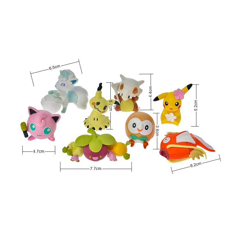 8 unids/set Pokemon MODELO DE figura de acción de dibujos animados muñeca de la Original Pokemon muñecas figuras de acción de juguete para los niños del cumpleaños regalos