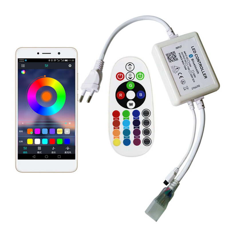 GD 16-50M RGB LED Strip 60LEDs/M 5050 220V Color Changeable LED Light Tape IP67 Waterproof LED Rope Light +Remote Controller