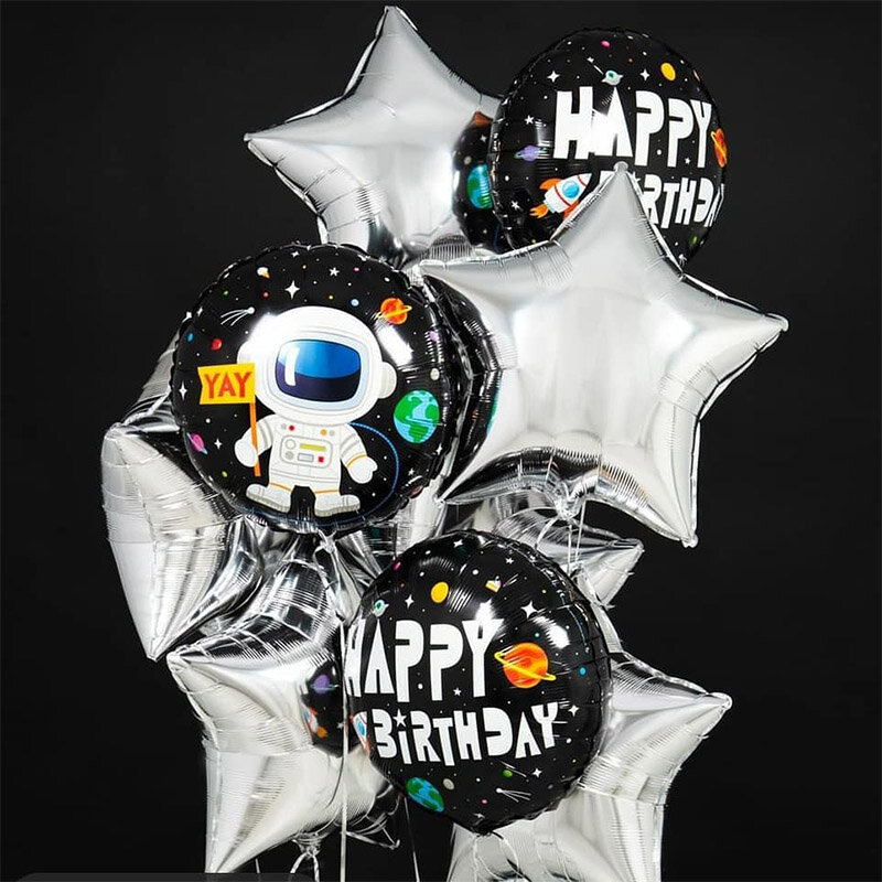 Ballon d'astronaute 3D en aluminium, Ballons de fusée pour la série de l'univers d'astronaute, décor de fête d'anniversaire pour garçons et enfants