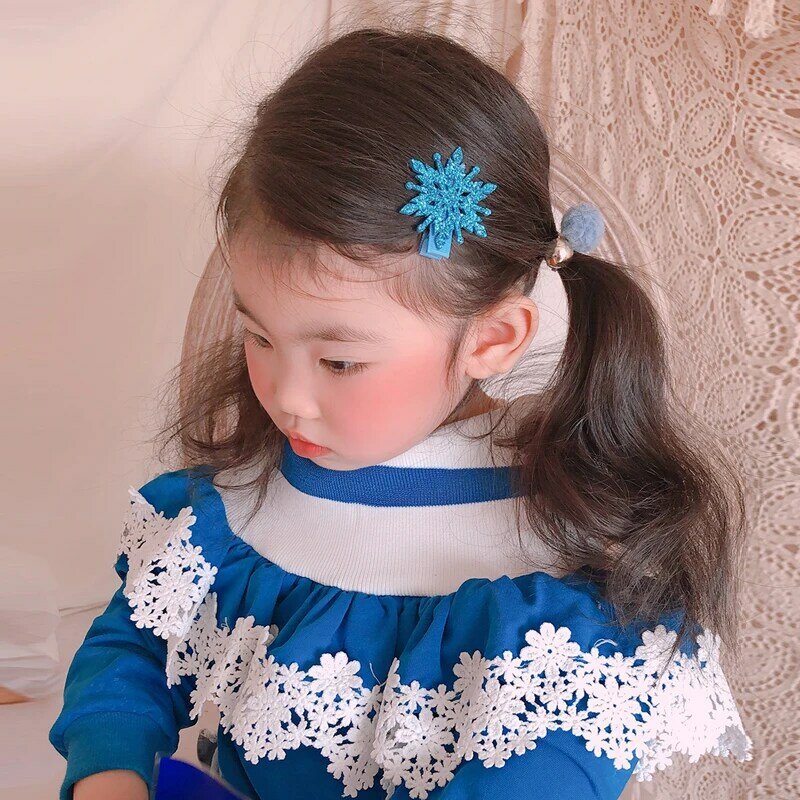 Snow Princess-Pinzas para el pelo para niña, lazo de mariposa brillante, horquilla para fiesta de baile, accesorios para el cabello