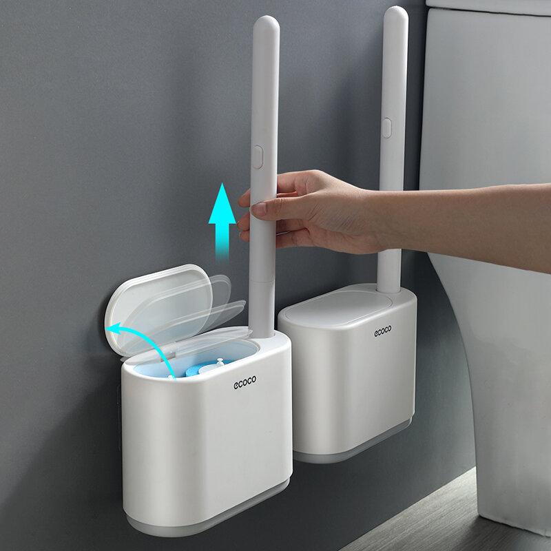 IZEFS одноразовая щётка для туалета с очищающей жидкостью, настенный инструмент для очистки для ванной комнаты, сменная щетка, аксессуары для ...