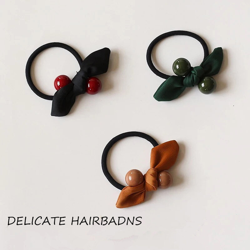2019 繊細なパール髪ゴムバンドのための弾性かわいい気質ヘアバンド女性のためのシンプルなエレガントな髪のロープのための子供