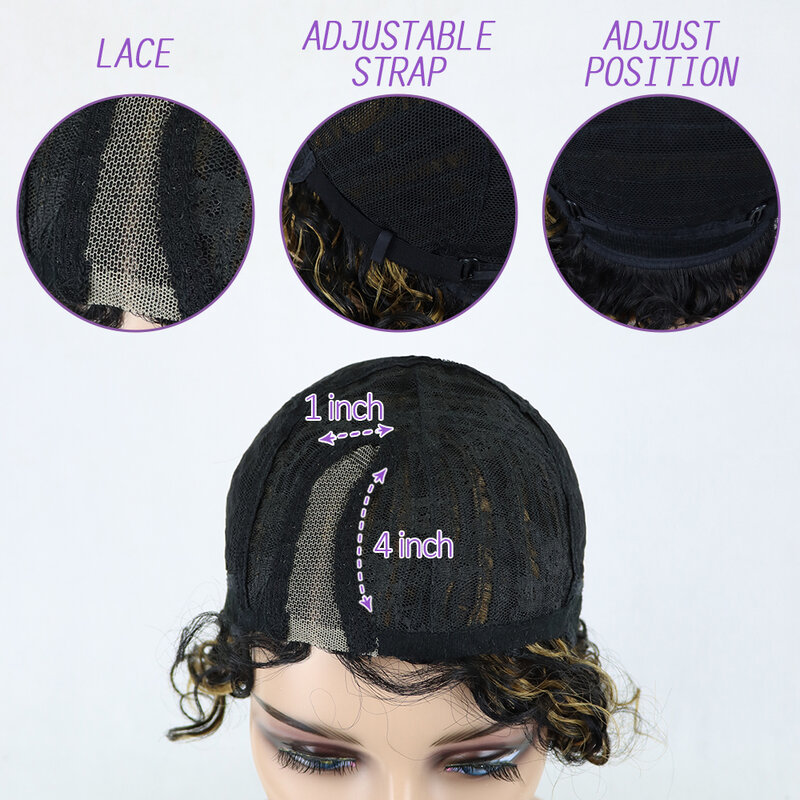 Pelucas de cabello humano brasileño para mujeres negras, pelo de bebé prearrancado, rizado, 4x1, 150%