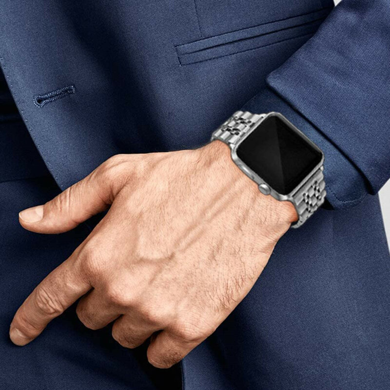 Pulseira de metal para apple watch, 6, 44mm, 42mm, iwatch série 5, 4, 3, 2, 1, 38mm, 40mm,