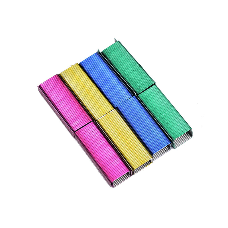 1Pack 10mm Creative Colorful Stainless Steel Staples Office Binding Supplies