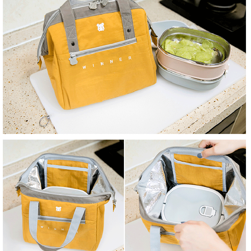 Tragbare Mittagessen Tasche Neue Thermische Isolierte Lunch Box Tasche Kühltasche Bento Beutel Mittagessen Behälter Schule Lebensmittel Lagerung Taschen