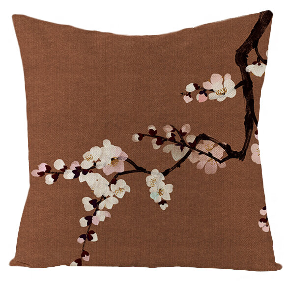 Funda de cojín con flores de primavera, funda de almohada colorida con flores de rosas para sofá