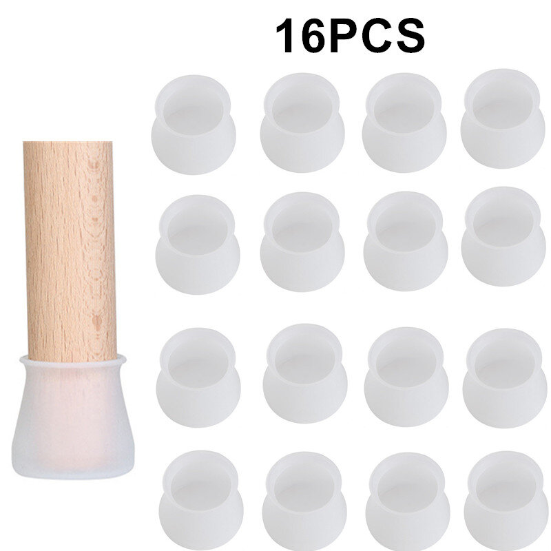16PCS Silicone Cap Pad Protection Table Feet Cover Floor Protector Non-slip Table Chair Mat Caps Furniture Chair Leg Foot Cover