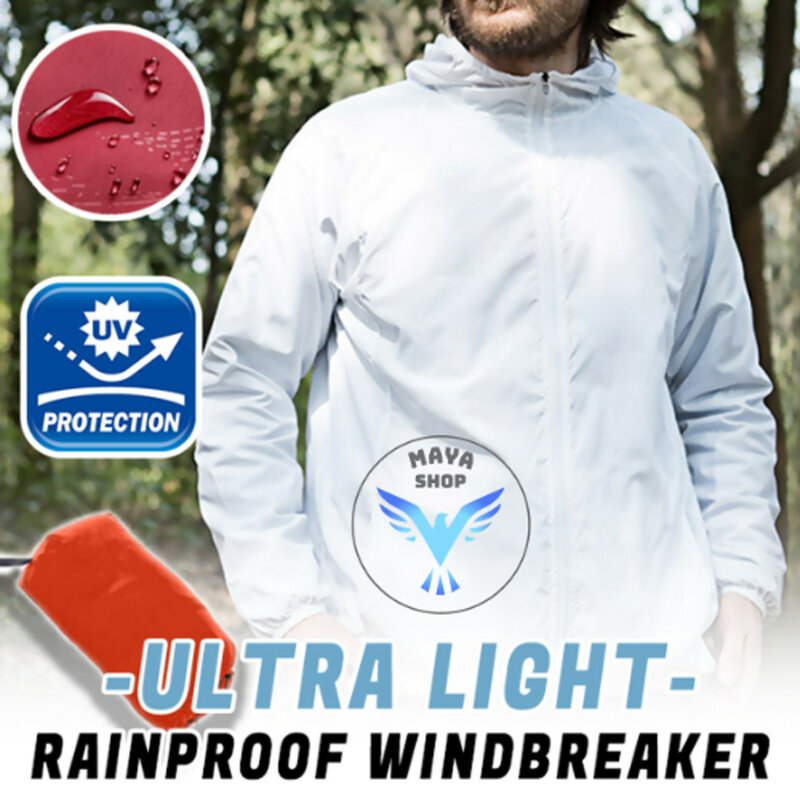 Ultra leve à prova de chuva blusão ciclismo jaquetas unisex ao ar livre de manga comprida com capuz jérsei proteção solar roupas topo