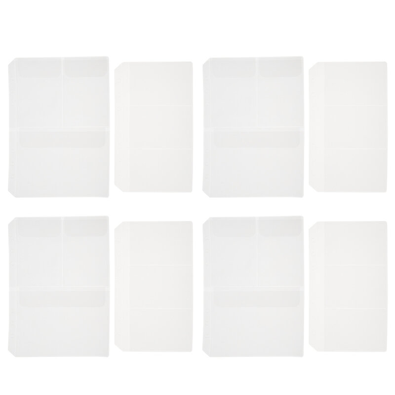 10 pces prático a5a6 estilo com zíper eva loose-leaf book calling-cartão bolsos branco