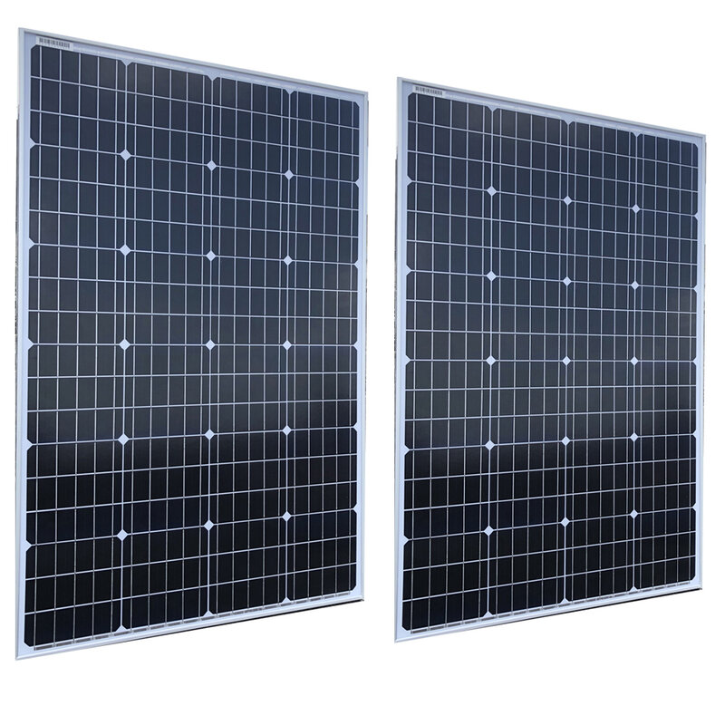 2023 painel solar 100w 140w 185w 200w 280 370w sólido 18v painéis solares de vidro rígido energia célula monocristalina 12v 24v bateria