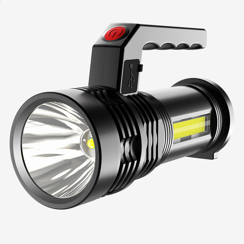 Quad-Core Bright ไฟฉาย LED แบบชาร์จไฟได้ Super Bright ไฟฉายกลางแจ้ง Multi-Functional Spotlight Camping Lanter