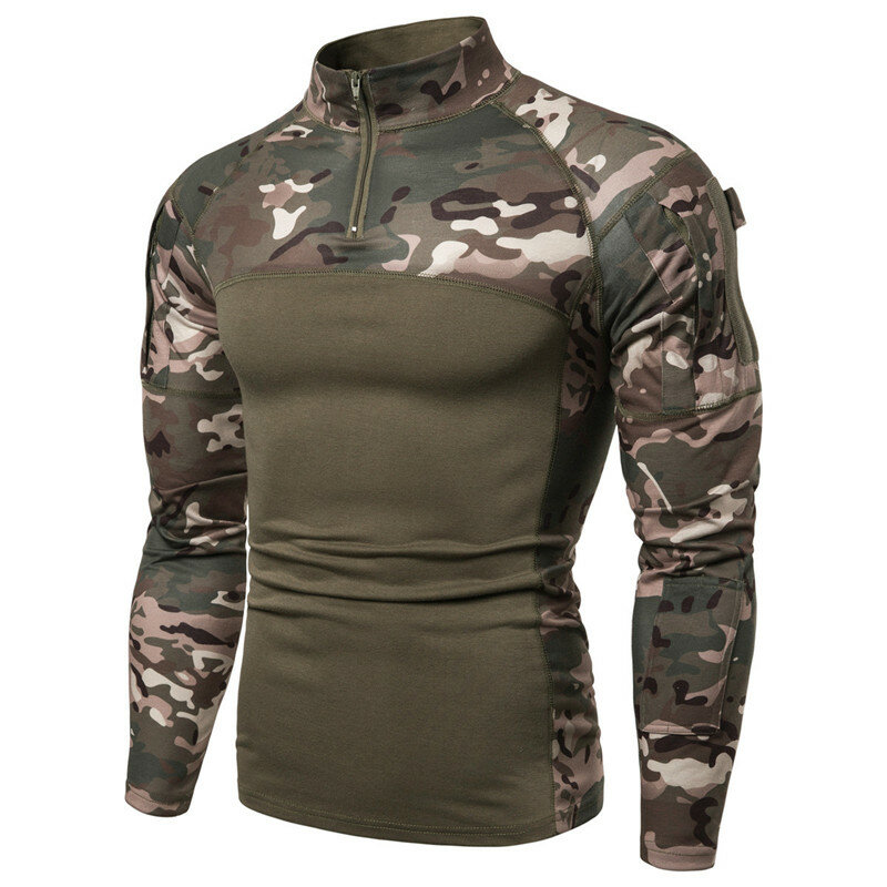New Men's Tactical Camouflage Athletic T-shirts Long Sleeve Men Tactical Military Clothing Combat Shirt Assault Army Costume