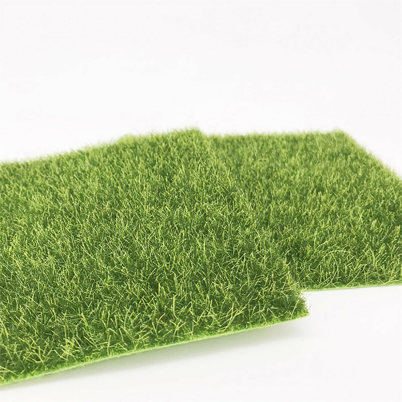 15x15cm suave césped Artificial, césped Artificial alfombra verde Artificial jardín miniatura muñeca artesanal-decoración de la casa
