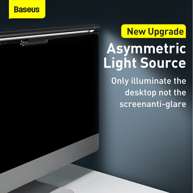 Baseus Led Desk Lamp Adjustable Reading Screen Hanging Light Computer Eye Protection Lamp USB Light For Office Home Computer Use