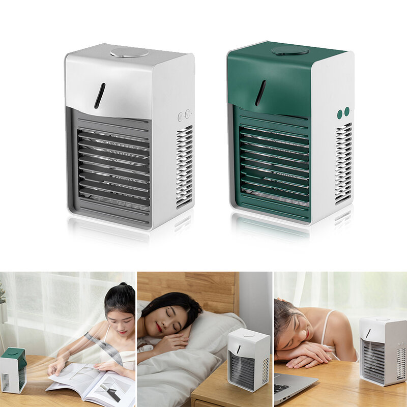 Summer Portable Mini Desktop Air Conditioner Humidifier and Purifier with Water Tank 3-Gear Air Cooling Fan for Home & Office
