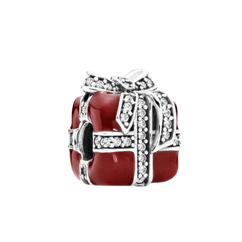 HEIßER VERKAUF 925 Weihnachten baum geschenk box haus Weihnachten socken charme perlen fit Original Pandora Armband Anhänger Halskette Schmuck