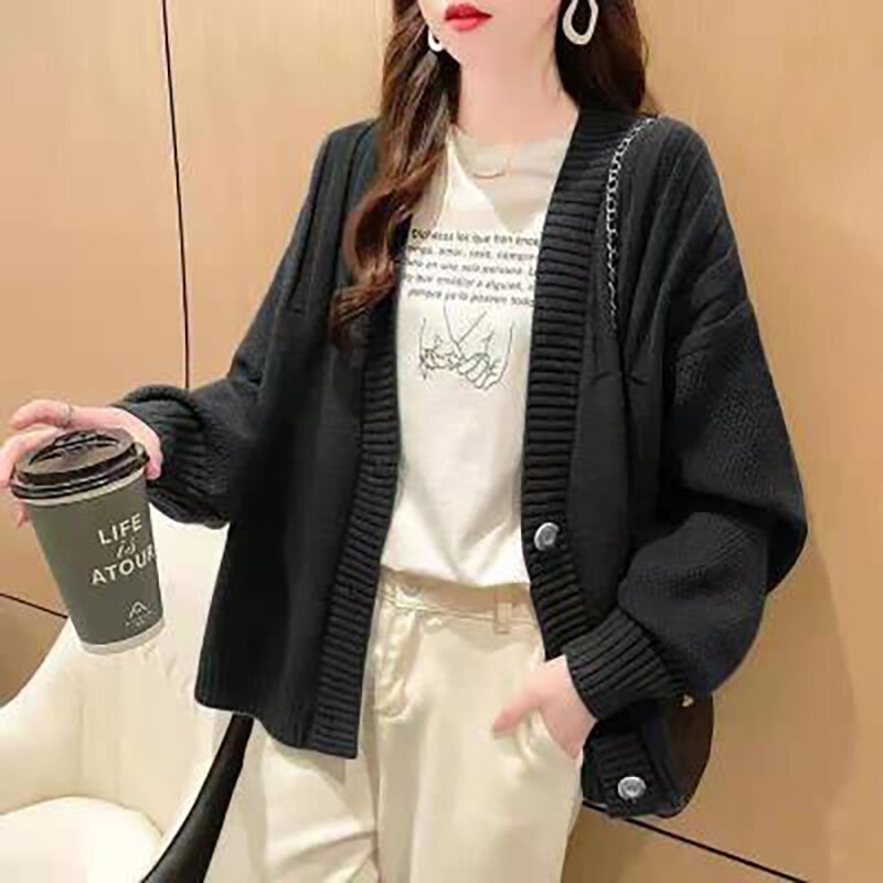 Giacca Cardigan monopetto moda donna maglione lavorato a maglia donna primavera 2021 nuovo stile pigro sciolto esterno usura Top corto
