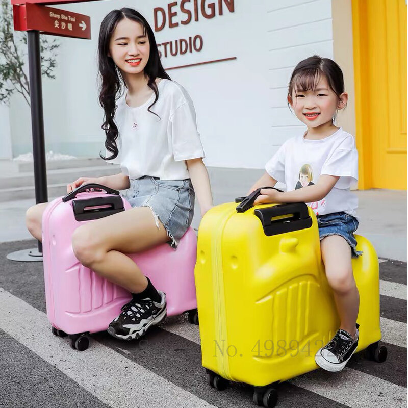 Детский чемодан на колесиках, Дорожный чемодан для детей, чемодан на колесиках для учеников, милый детский чемодан на багажнике