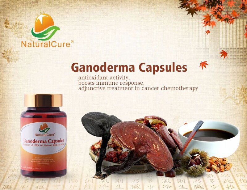 NaturalCure Ganoderma Lucidum 포자 분말 캡슐, 천연 초본 추출, CFDA, 암 예방 및 치료,