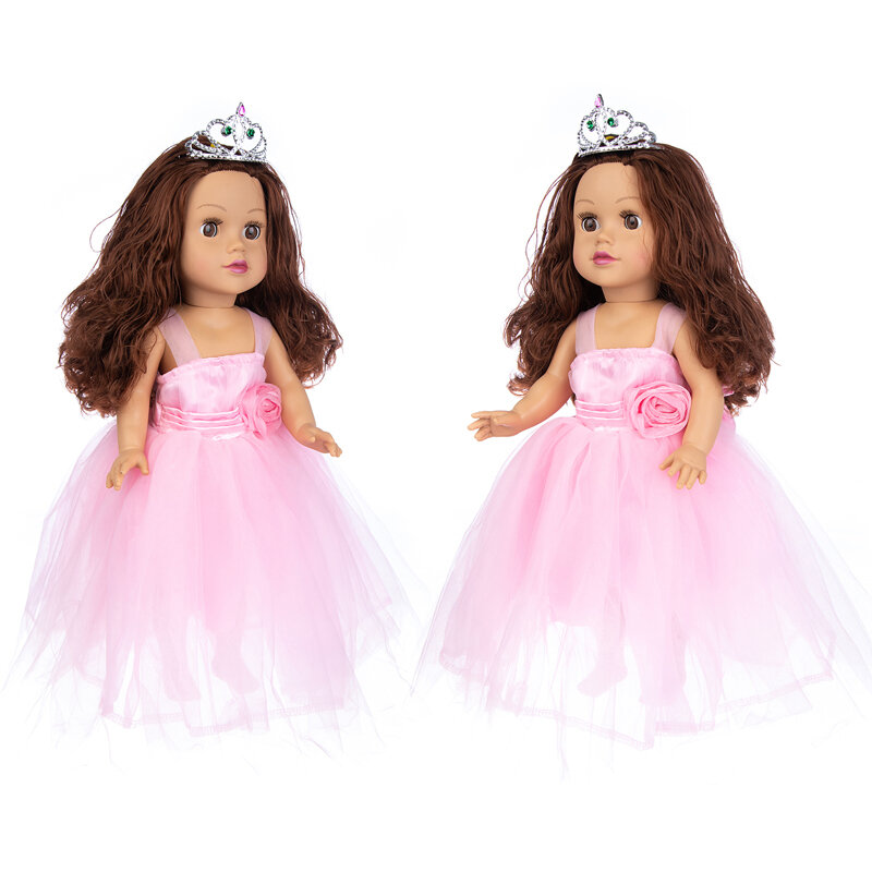 Аксессуары для кукольной одежды розовое свадебное платье подходит для новорожденных 18 дюймов 40 см-43 см подарок на день рождения ребенка