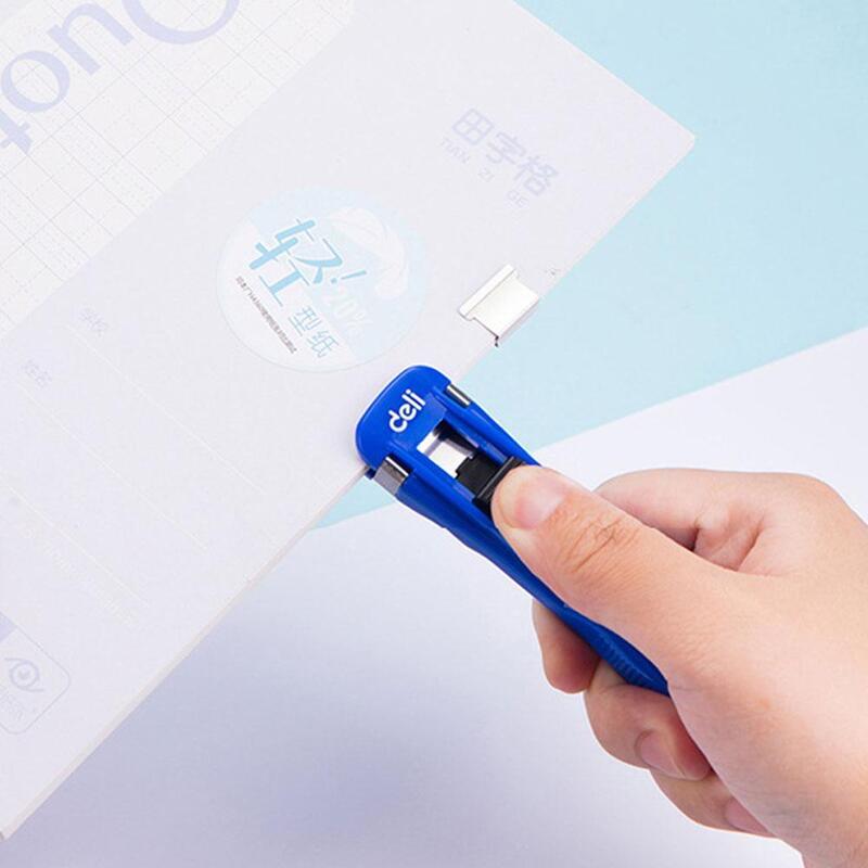 Mini metal cliper de papel clipe azul recargas grande capacidade clipe máquina material de escritório pasta escolar sem papel s7t5 encadernação s9b9