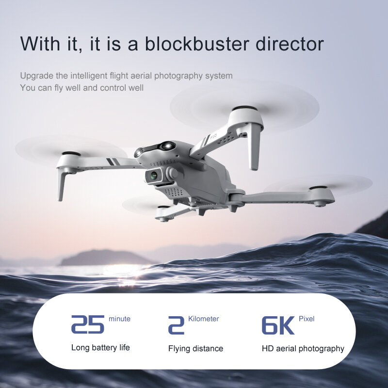F10 Drone 4K HD doppia fotocamera con 5G GPS con WIFI FPV distanza di trasmissione in tempo reale 2km Rc giocattolo pieghevole SJRC F11 Pro 4k Dron
