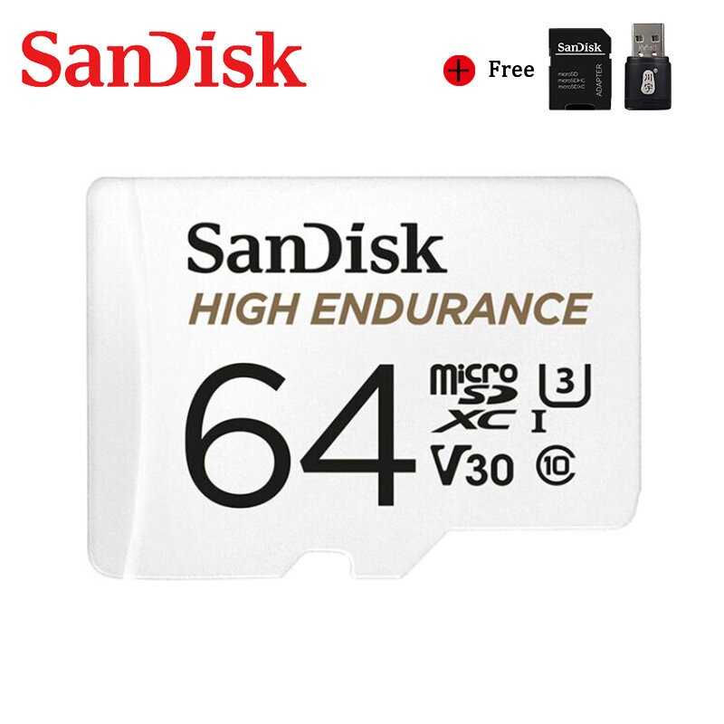 Двойной Флеш-накопитель SanDisk с высокой износостойкостью Micro SD 128 Гб 64 Гб оперативной памяти, 32 Гб встроенной памяти, 256 Гб карта памяти Microsd U3 V30...