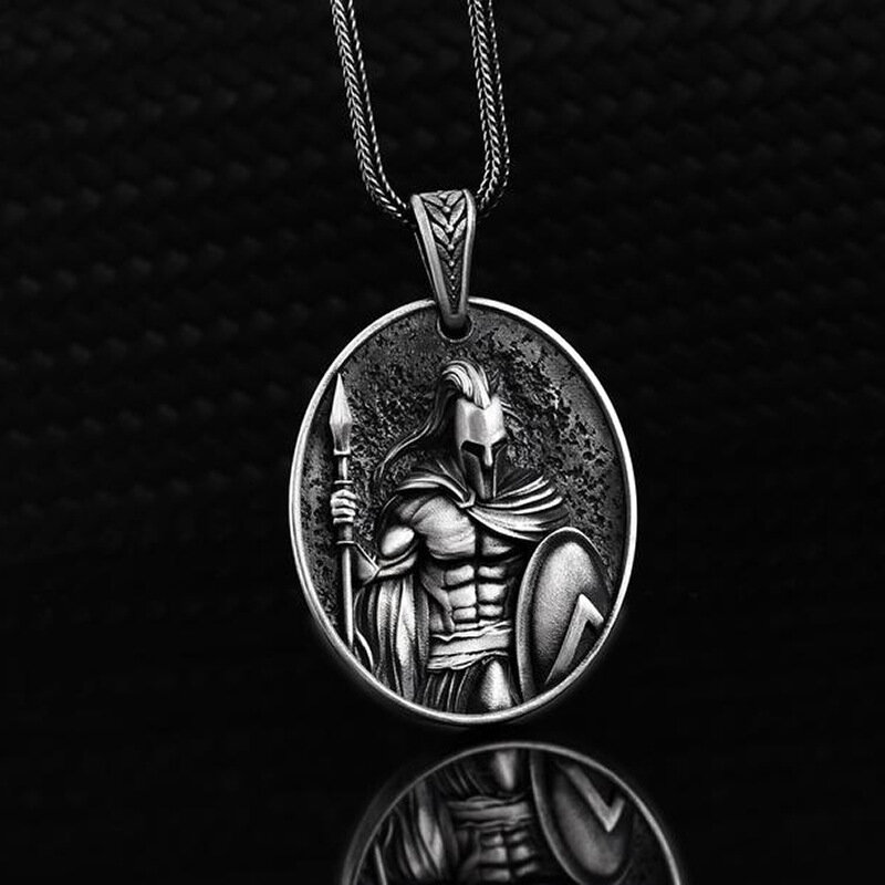 Винтажное женское ожерелье с подвеской мужское готическое панк греческое щит воина ожерелье ретро тотем амулет ювелирные изделия подарки