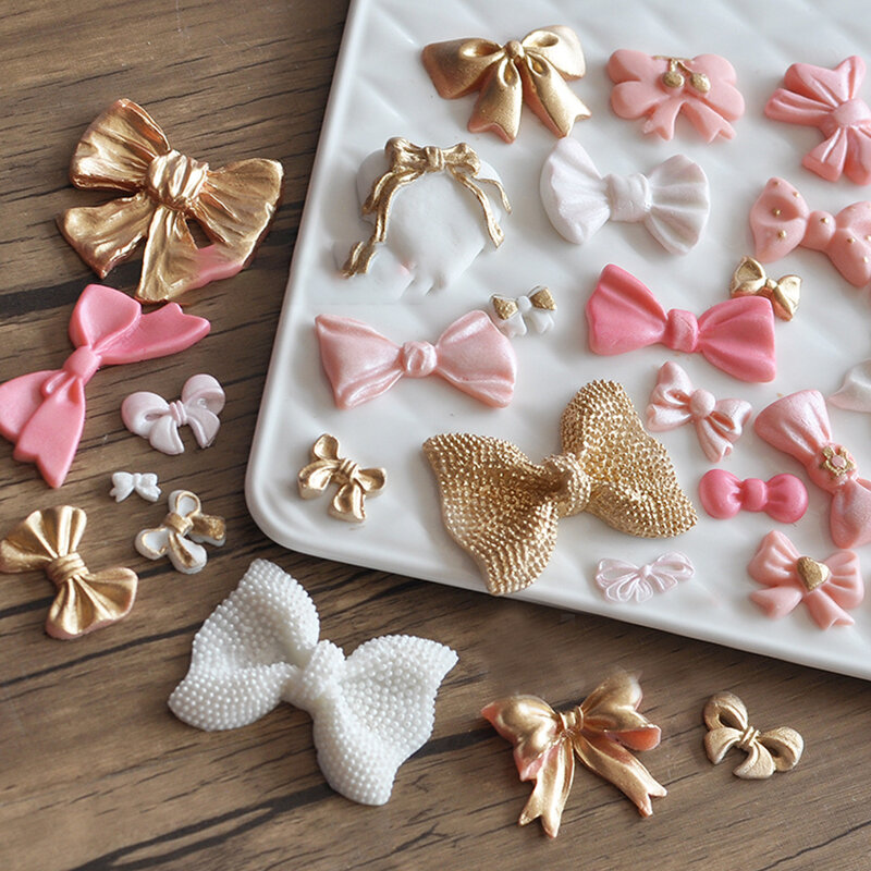 Resin Art Moulds MINI Bow Bowknots Mold Silicone Baking Accessories 3D DIY Sugar Craft Chocolate Mould Fondant Cake Decorating
